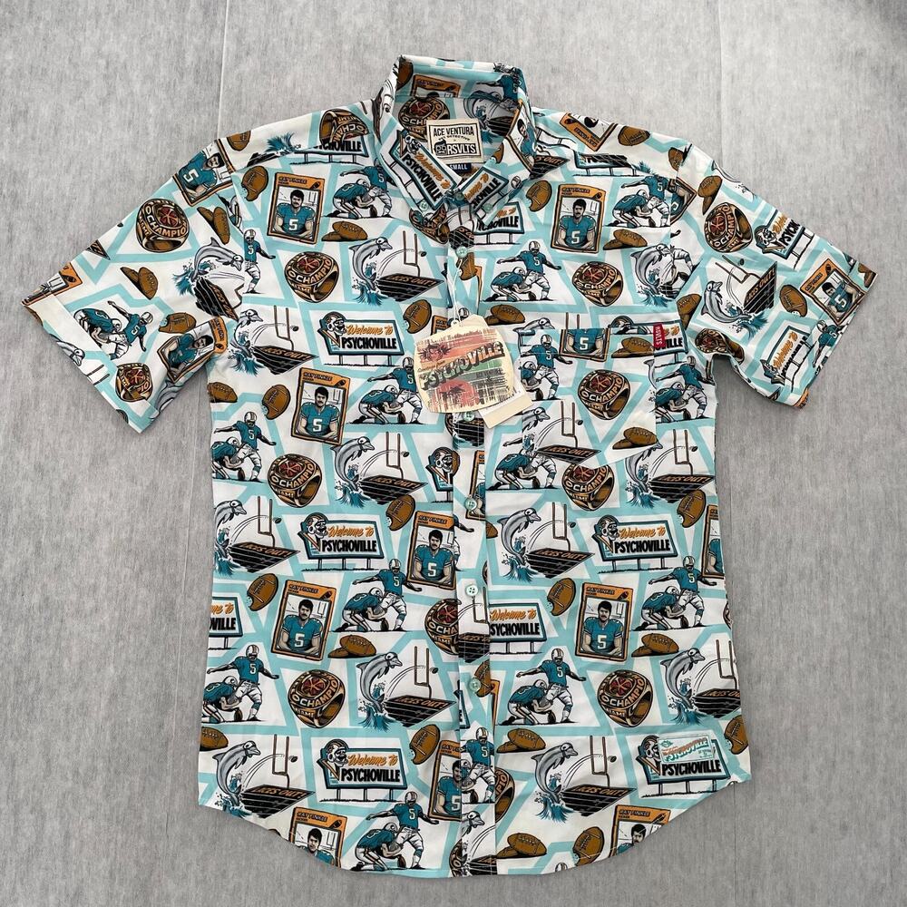 RSVLTS Shirt Adult Small Ace Ventura Psychoville Pet Detective Button Down Men S